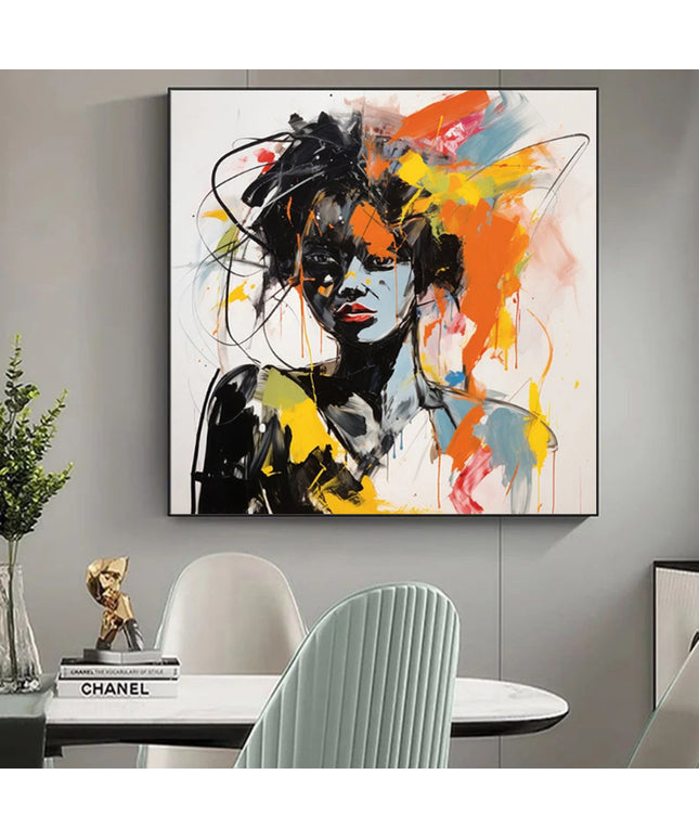 Hand-Painted Graffiti Portrait Canvas | Urban Wall Art