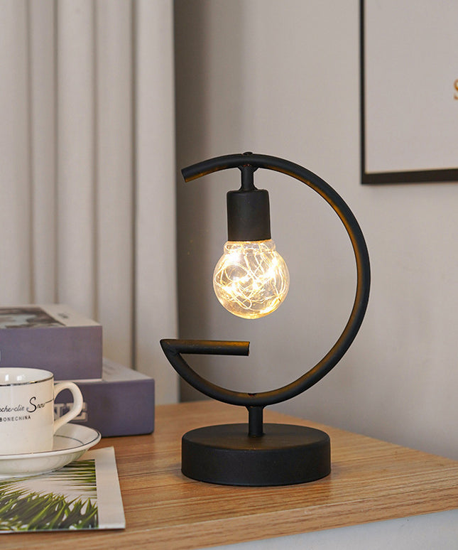 LED Wrought Iron Decorative Lamp – Modern Accent Light (Black or White, 2 Designs)
