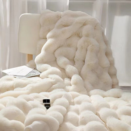 Rabbit velvet blanket bubble velvet double layer thickened sofa cover blanket – Trendy & Practical for Daily Living