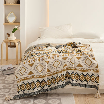 Boho Tassel Blanket | Tribal Shawl Throw