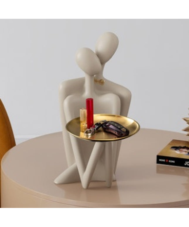 Abstract Couple Key Tray | Romantic Home Storage Décor