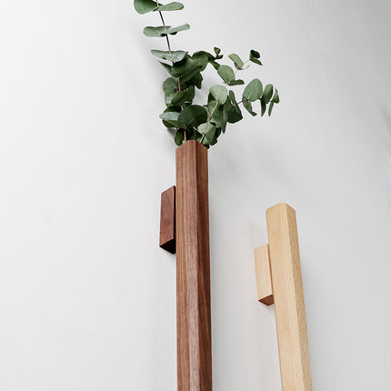 Japanese Wall Hanging Vase – Wooden Hydroponic Flower Display
