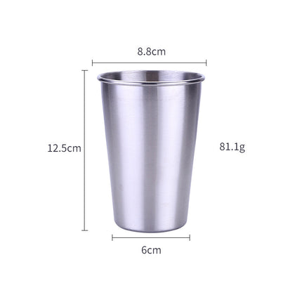 500ML Stainless Steel Travel Mug with Straw | Metallic Cup