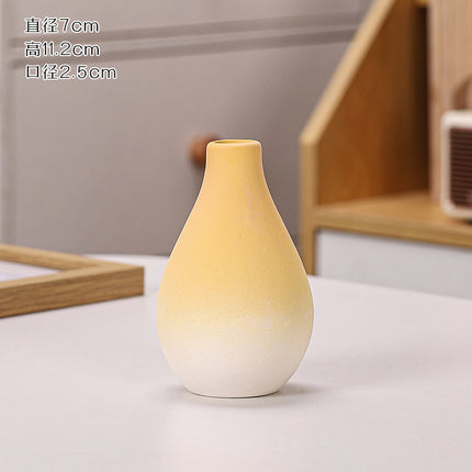 Gradient Macaron Ceramic Vase | Pastel Mini Decorative Vase