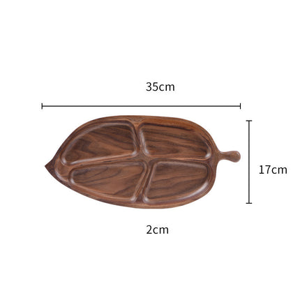 Creative Leaf-shaped Fish-shaped Partition Solid Wood Fruit Plate