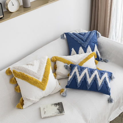 Geometric Tufted Cushion Cover | Modern Textured Decorative Pillow