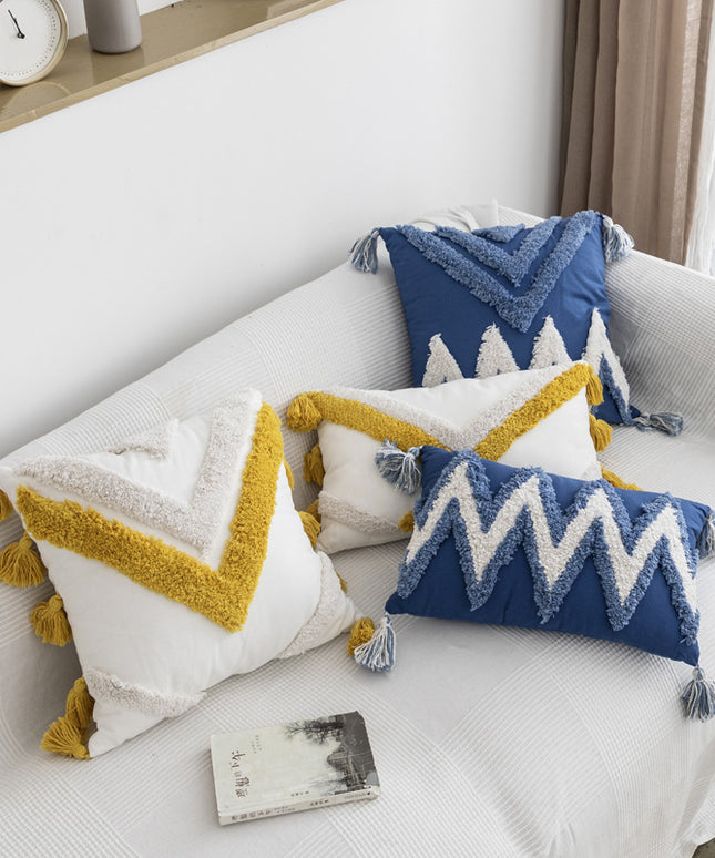 Geometric Tufted Cushion Cover | Modern Textured Decorative Pillow