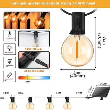 Solar Retro Outdoor String Lights – Garden & Camping Decor | Ikeame