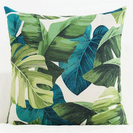Nordic Botanical Cushion Cover | Rainforest Pillow 45x45