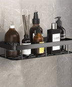 4 - Wall shelf single layer - wide sides - black