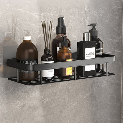 Aluminium Wall Shelf – Black & Silver Bathroom Storage | Ikeame