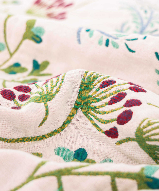 Cotton Gauze Floral Blanket | Lightweight Summer Throw