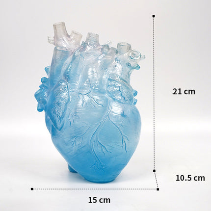 Realistic Heart Vase | Transparent Resin Anatomical Décor