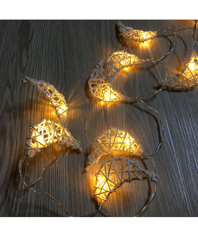 Rattan Moon String Lights – Handwoven Fairy Lights (1.2m / 2.5m, Warm White or Multicolour)