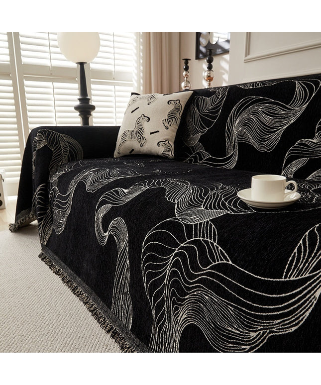 Chenille Sofa Cover | Patterned Couch Throw Protector
