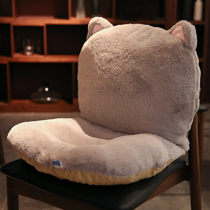 Cute Animal Seat Cushion with Backrest | Plush Chair Hugger