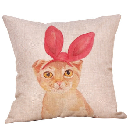 Cat Cushion Covers 45x45 | Cute Linen Cotton Pillowcases