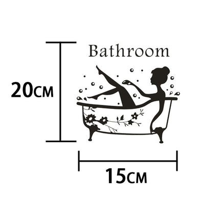 3D Acrylic Mirror Bathroom Door Logo Sticker ✨🚻