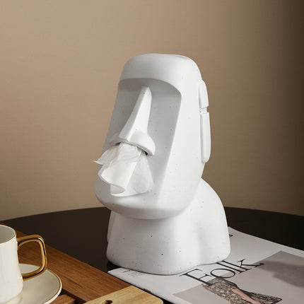 Moai Tissue Box Holder – Modern Resin Tissue Dispenser