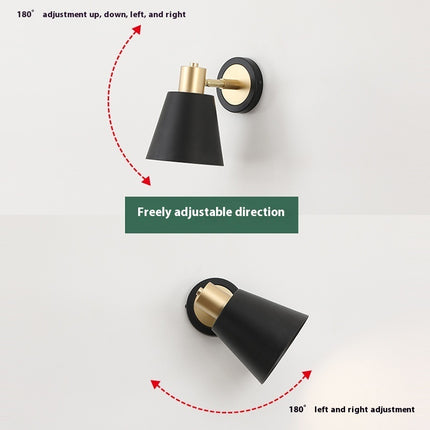 Nordic Style Black & Gold Wall Light – 4 Shade Designs | LED Iron Lamp