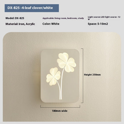 Modern Acrylic Wall Light – LED Tricolour Lamp in Pink or White (Clover, Ginkgo, Love Designs)