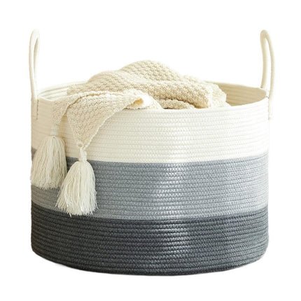 Cotton Rope Storage Basket - Large Woven Organiser in 9 colours (single or set)