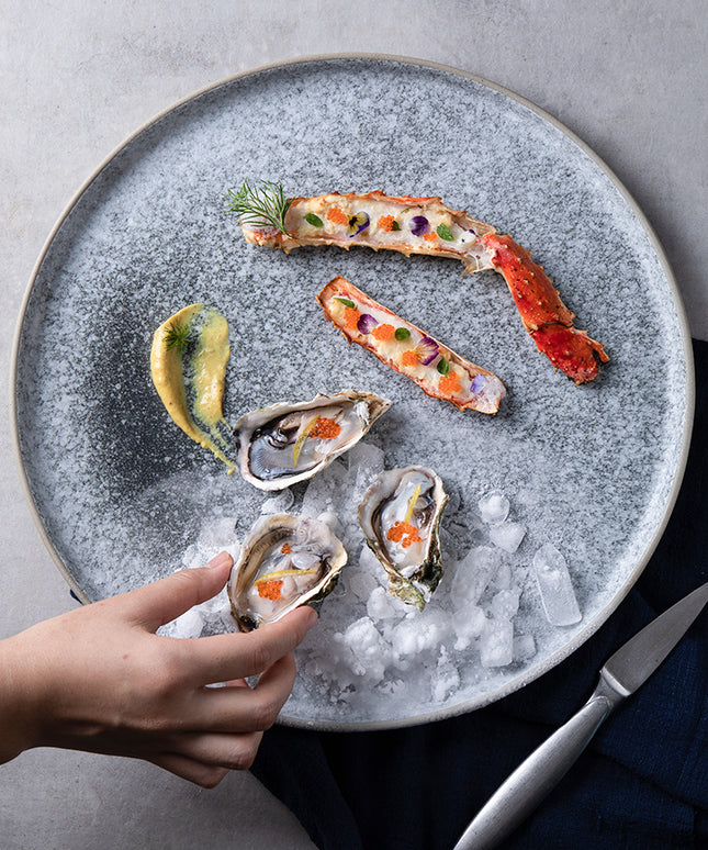 Porcelain Plates 🍽️ – Blue Grey Concentric Circles, 20cm or 25cm