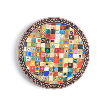Boho Ceramic Coasters with Cork Base | Heat Resistant Drink Mats