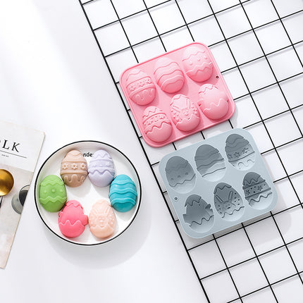 Easter Eggs Silicone Mould 🐣 – 6-Piece, Pink or Blue