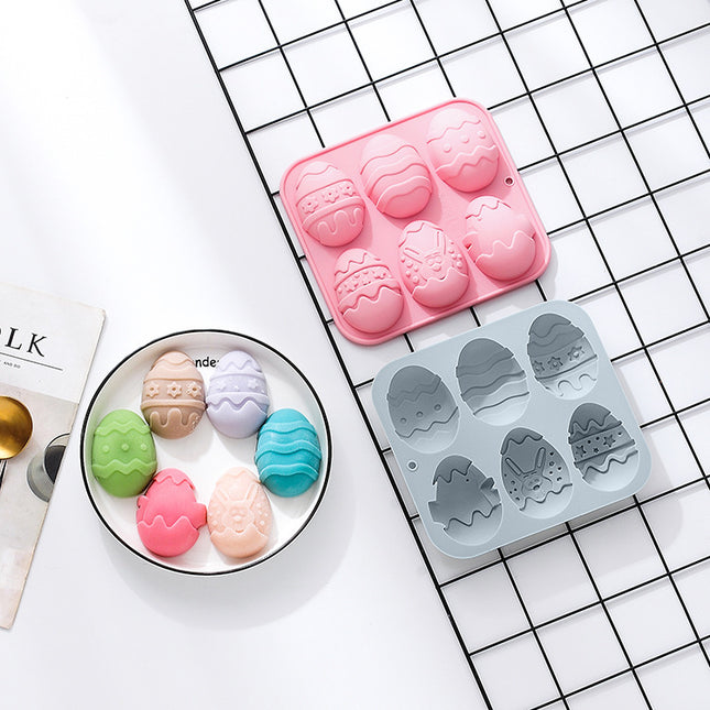 Easter Eggs Silicone Mould 🐣 – 6-Piece, Pink or Blue