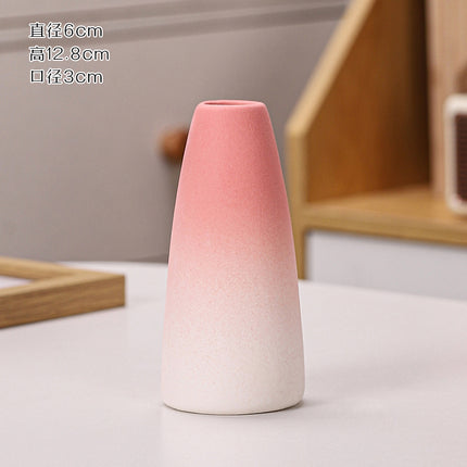 Gradient Macaron Ceramic Vase | Pastel Mini Decorative Vase