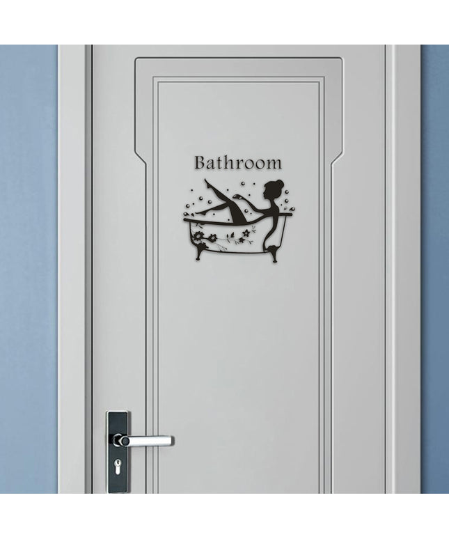 3D Acrylic Mirror Bathroom Door Logo Sticker ✨🚻