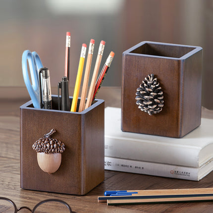 Luxury Walnut Pen Holder – Multifunctional Desk Organiser Gift