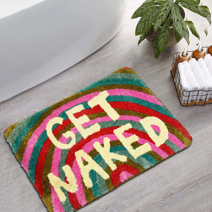 Get Naked Bathroom Mat | Funny Jacquard Bath Rug