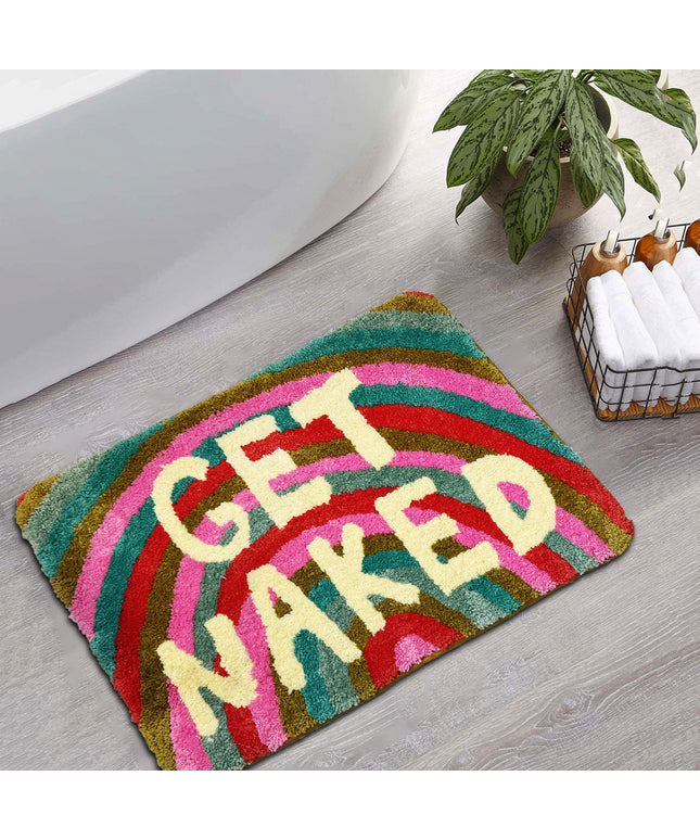 Get Naked Bathroom Mat | Funny Jacquard Bath Rug