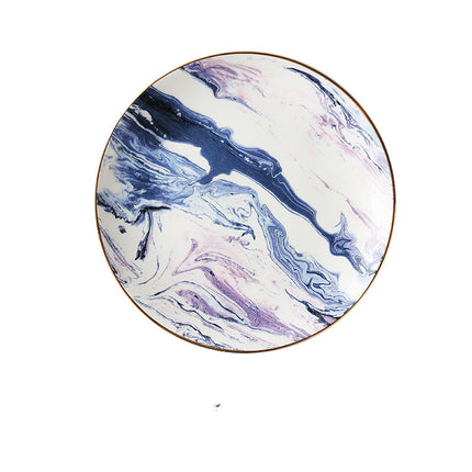 Oil on Water Bone China Tableware Set | Gold Trim Plates & Cups