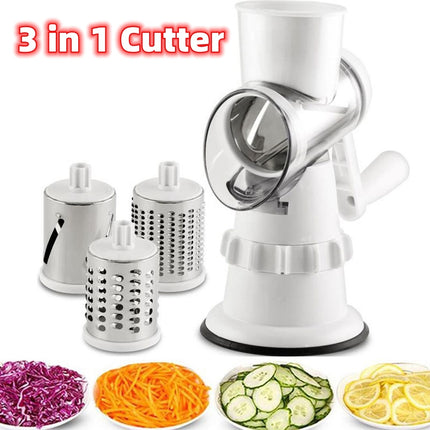 3 In 1 Manual Vegetable Slicer with Suction Base