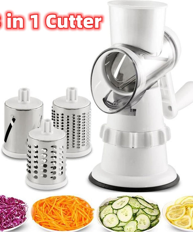 3 In 1 Manual Vegetable Slicer with Suction Base
