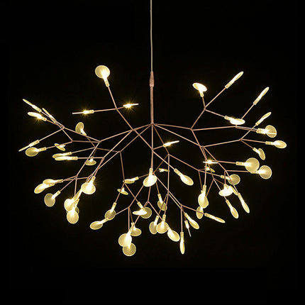 Nordic Style Leafy Branch Chandelier – Acrylic Leaves | LED Modern Lighting