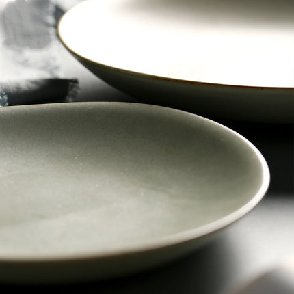Irregular Ceramic Plate 🍽️ – Vintage Stone, Small or Large
