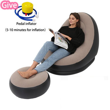Inflatable Lounge Chair & Footstool | Cosy Foldable Chill Seat