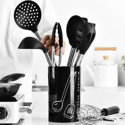 Stainless Steel & Silicone 9-Piece Utensils Kit 🍳 – With Pot