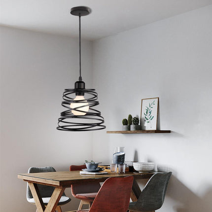 Spring Chandelier – Nordic Retro Iron Droplight (Black or White)