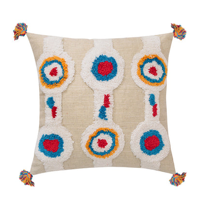 Boho Geometric Tassel Cushion Cover | Bright Boho Pillow Cover