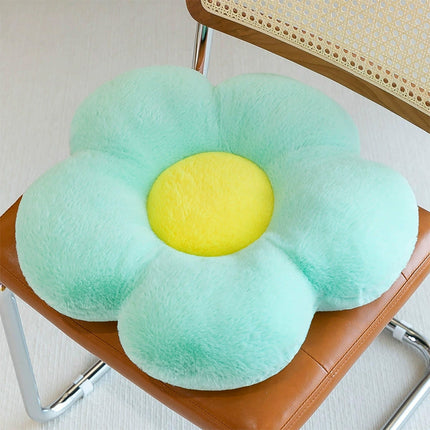Flower Shaped Plush Cushion – Green or Black Petals | Super Soft Pillow