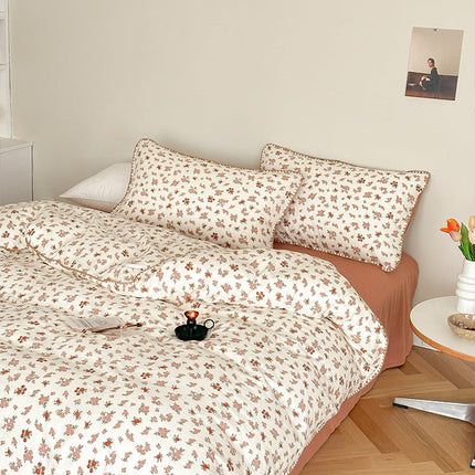 Super soft sleep naked class a cotton double-layer yarn four-piece set – Trendy & Practical for Daily Living