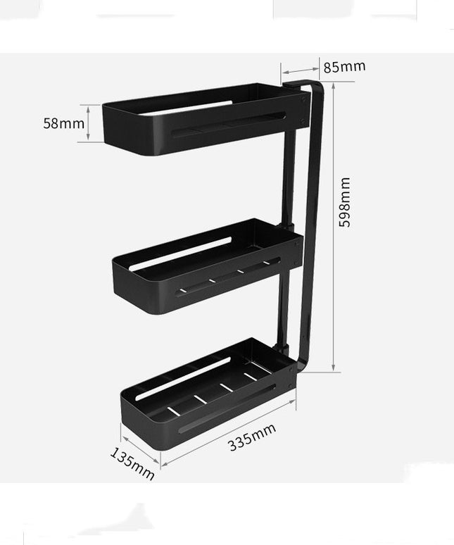 Scandinavian Bathroom Non-perforated Rotating Shelves