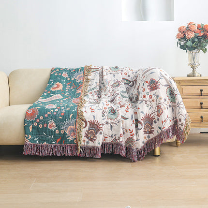 Reversible Cotton Sofa Cover | Paisley Floral Throw
