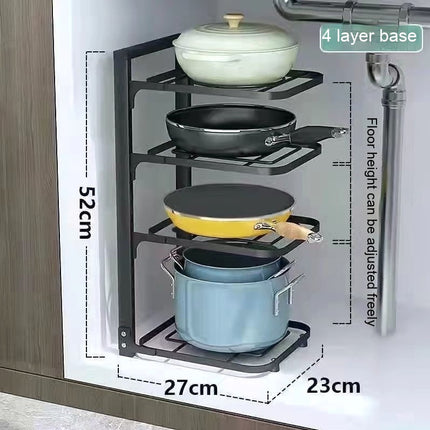 No Drill Pot Rack Kitchen Storage 2/3/4 Tier Organiser