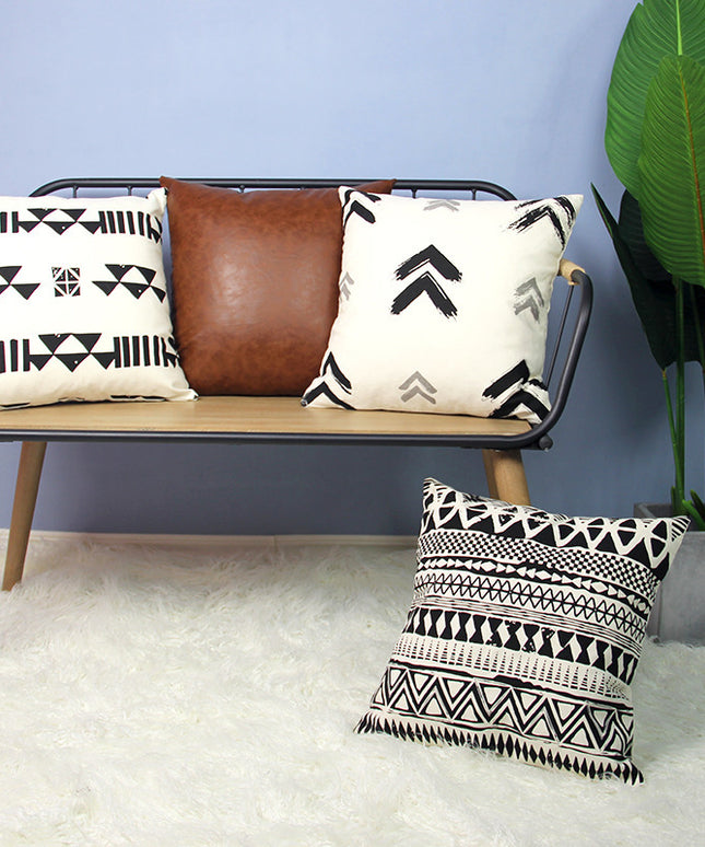 Luxury Boho Cushion Cover – Black & White or Brown